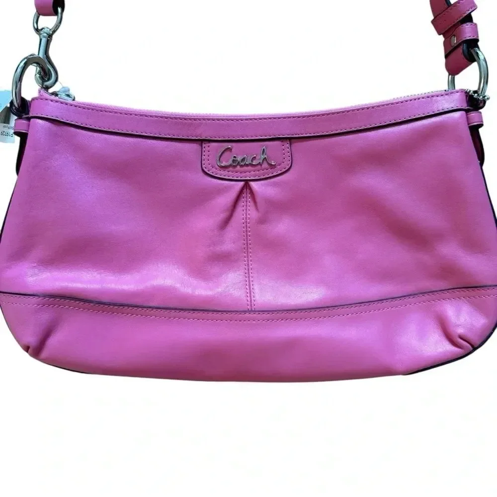 Coach Pink Crossbody Purse Bag Duffle Leather NWT - Picture 4 of 12